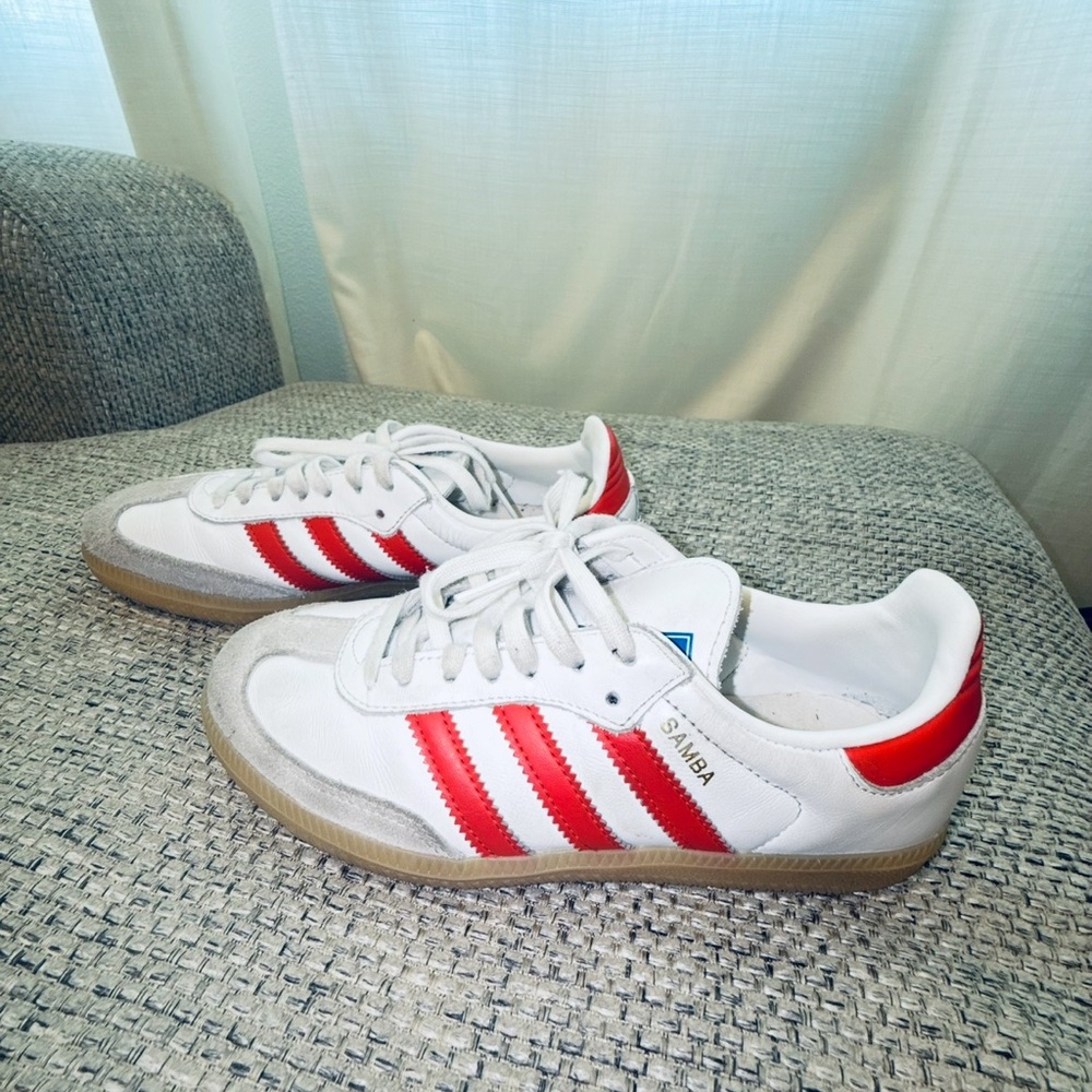 Adidas Samba White and Red Classic Sneakers